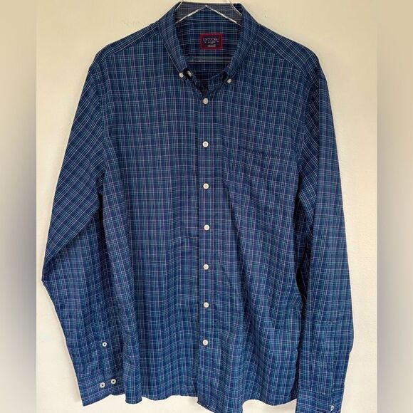 UNTUCKit Long Sleeve Button Down Shirt Navy Plaid Size XL TALL - Picture 1 of 10